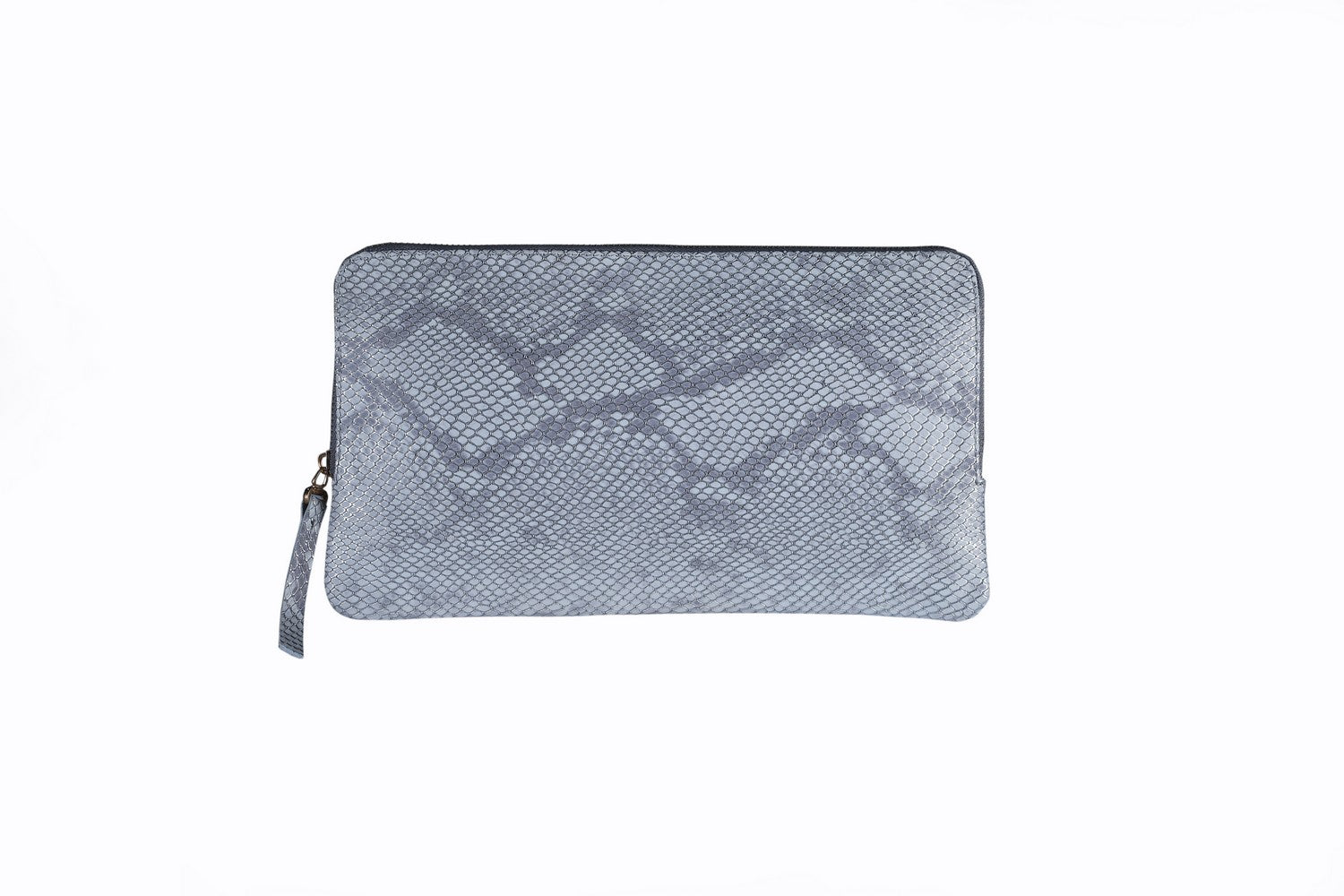 TROV - Silver Nish Leather Metallic Clutch